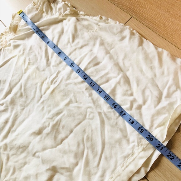 Anthropologie Cloth & Stone Cotton Ruffled Mock Neck Sleeveless Top in Off White - Picture 8 of 9